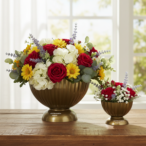 Vase de table moderne en acier inoxydable écologique, décoratif, côtelé, sur pied, gris mat, pour mariage, vente en gros - Product Image 1