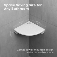 Étagère d'angle triangulaire murale pour salle de bain avec trous de drainage, en mélamine, design moderne et minimaliste, rangement pour douche