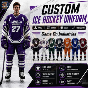 Sublimation Printed Top Quality Custom Team Sportswear Breathable Polyester Long Sleeve Match Training Wear Ice Hockey Uniform - Product Image 6