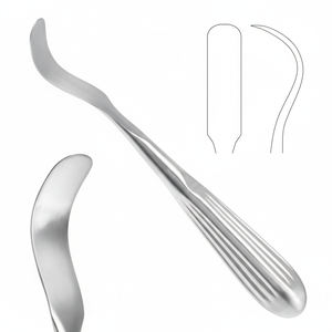 Elevador de periostio de acero inoxidable Crego con hoja totalmente curvada, instrumento quirúrgico ortopédico para elevación de periostio óseo - Product Image 1