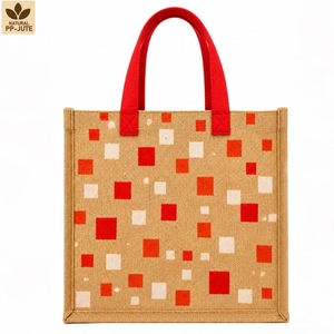 ถุงช้อปปิ้งทำจากปอกระเจาเคลือบลามิเนต ขนาด 30x30x15 ซม. สำหรับร้านขายของชำ รับทำโลโก้ตามสั่ง ขายส่ง OEM แบรนด์ส่วนตัว รุ่น PH-JT-19 - Product Image 2
