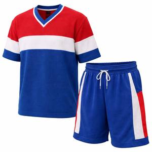 Conjunto Deportivo de Verano para Hombre, Camiseta y Pantalones Cortos de Baloncesto, Transpirable, 100% Algodón, Dos Piezas - Product Image 1