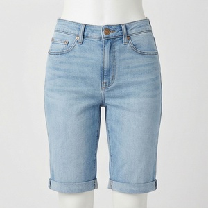 Shorts en jean streetwear personnalisables grande taille pour femmes, en coton, coupe ample, décontractés, taille haute, pour le travail - Product Image 1