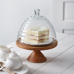 Two <b>tier</b> white marble <b>cake</b> <b>stand</b> with wooden handle modern dessert display for serving party table decor trend of two <b>tier</b> wood - Product Image 6