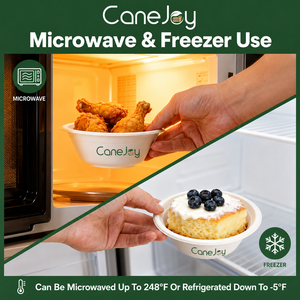 Tazón de Bagazo Canejoy Ecológico, Compostable, Desechable, Apto para Microondas, Apto para Congelador, Resistente al Calor, de Alta Resistencia, para Llevar Arroz - Product Image 4