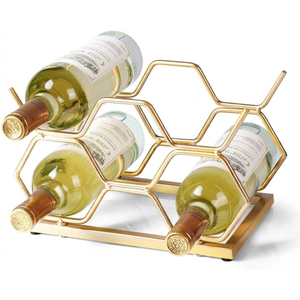 Elegant 10 Bottle Pyramid Wine Rack Metal Countertop Wine Holder For Kitchen & <b>Bar</b> Heavy-Duty Black Onyx Steel <b>Freestanding</b> - Product Image 5