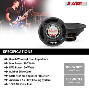 Altavoz de Repuesto de 8 Pulgadas y 100W, 4 Ohmios, para Amplificador de Guitarra, para Gabinetes de Guitarra Eléctrica, Instrumentos de Cuerda, Piezas y Accesorios - Product Image 5