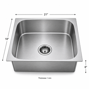 Évier de cuisine en acier inoxydable brossé, cuve ovale, évier multi-usages à poser sur le comptoir - Product Image 4