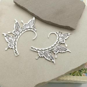 Manchette d'oreille papillon argentée, aile de fée elfe, sans perçage - Product Image 5