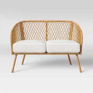 Elegante Sofá de Ratán Hecho a Mano con Cojines, Muebles Modernos de Mimbre para Sala de Estar, Balcón y Jardín - Product Image 1