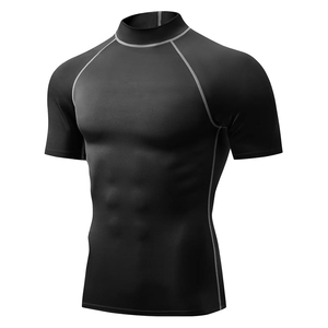 Camiseta de Compresión de Manga Larga para Hombre, Protección UPF50+, con Ribete Azul, Secado Rápido, para Deportes Acuáticos y Entrenamiento - Product Image 2