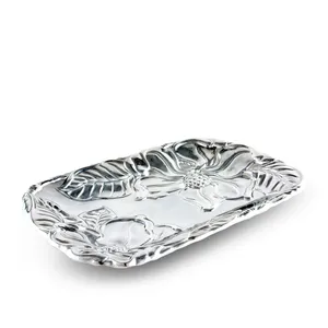 Bandeja de Servicio de Metal Hecha a Mano, Decoración de Mesa Contemporánea para Hogares de Lujo, Acabado Dorado, Cristal Hecho a Mano, Estilo Francés - Product Image 1