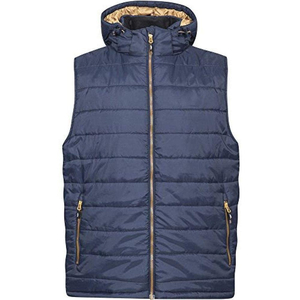 <b>Men's</b> <b>Black</b> Hooded Quilted <b>Vest</b> Windproof Casual Outerwear Polyester Wadding Zipper Closure Solid Color Regular Length 2026 - Product Image 4