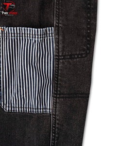 Black Wash Denim Cargo <b>Jeans</b> Men Straight Fit <b>Workwear</b> Pants with Patch Pocket for Casual Outdoor Wear Cargo <b>Jeans</b> Men Midweight - Product Image 5