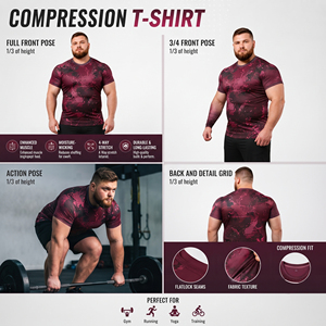 Printed <b>Compression</b> T-<b>Shirt</b> <b>Men</b> Plus Size Gym Fitness Rash Guard Tee <b>Men</b> Yoga Rash Guard Spandex Polyester Base Layer <b>Shirt</b> - Product Image 6