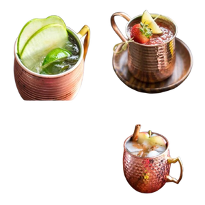Copper cocktail mug collection peony garden beverage <b>cups</b> <b>reusable</b> premium drink serving durable mugs finish - Product Image 4