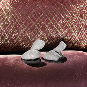 แหวนใบคู่สีทอง14K ประดับเพชรธรรมชาติเป็นประกายสำหรับแฟชั่นชั้นสูงที่หรูหรา - Product Image 1