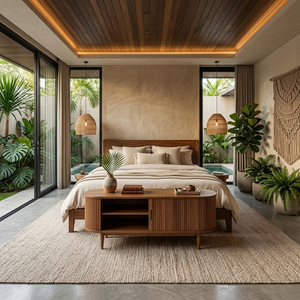 Aparador de Madera Maciza de Teca, Estilo Escandinavo Moderno, Modelo Alden, con Ranuras, para Montar en el Suelo, Mueble de Almacenamiento para Sala de Estar - Product Image 5