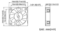 Ventilateur micro DC D1708-K 17x17x8mm 3/5V