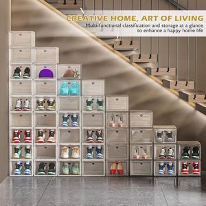 กล่องเก็บรองเท้าแบบแม่เหล็กใสหนาพิเศษ แข็งแรง ทนทาน ซ้อนกันได้ พับเก็บได้ ประหยัดพื้นที่ในตู้เสื้อผ้า - Product Image 2