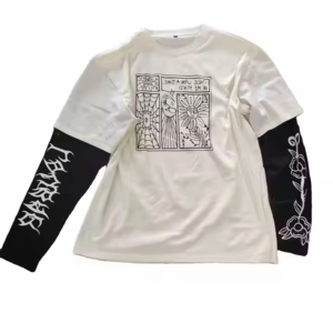 Nouveau T-shirt pour homme à la mode, personnalisé, de qualité supérieure, avec impression de logo, 100% coton, double couche, manches longues, T-shirt surdimensionné pour homme - Product Image 3