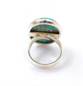 Exclusive <b>Turquoise</b> Classic <b>Ring</b> 925 Sterling Silver Large Oval Gemstone Luxury Unisex Jewelry Wholesale JAIPUR SILVER - Product Image 4