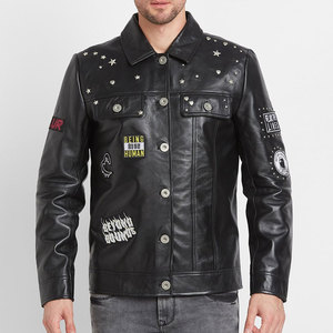 Hot Selling Men's <b>Winter</b> <b>Leather</b> <b>Jackets</b> Stand Breathable Windproof Waterproof Eco-Friendly High Street Plus Size Best Price - Product Image 1