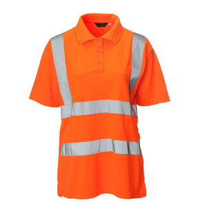 Men's Hi <b>Vis</b> Reflective Tape <b>High</b> Visibility Construction Work Wear Short Sleeve Polo <b>T</b>-<b>Shirts</b> - Product Image 5