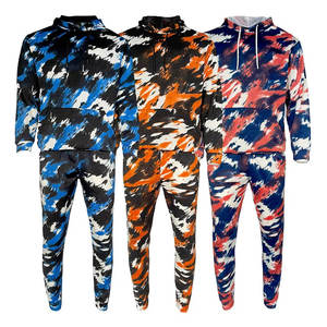 Ensemble de survêtement camouflage personnalisé : sweat à capuche et pantalon de jogging assortis, tenue de sport décontractée deux pièces style streetwear - Product Image 4