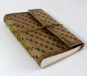 Personalized <b>Leather</b> <b>Diary</b> Handmade Recycled Cotton Paper <b>Leather</b> Journal Wood And Acid Free With Antique Embossed Design - Product Image 2