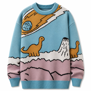 Suéter de punto unisex para hombre, de lana/cachemira, antipilling, azul y rosa, para invierno, venta al por mayor, personalizable - Product Image 2