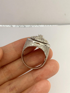 Round Cut Rhodium Plated Prong Setting Cluster Engagement <b>Ring</b> Unique Gift for wife Wedding <b>Ring</b> Anniversary Party Gift for her - Product Image 6