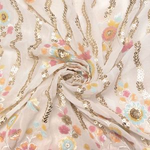 Luxury Sequin Embroidery Fabric <b>Mesh</b> <b>Net</b> Lace Fashion Textile For Women Garment Boutique And Wholesale Exporters - Product Image 1