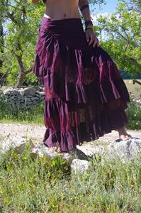 Falda Maxi Estilo Flamenco, Boho, Gitana, con Volantes y Detalles de Encaje, Falda de Baile para Festivales, Falda Maxi Bohemia Fluida para Mujer - Product Image 2