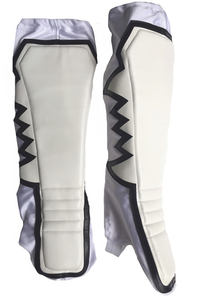 Protectores de espinilla para lucha libre con borde blanco y negro/Protectores de espinilla personalizados para kick boxing al por mayor - Product Image 4