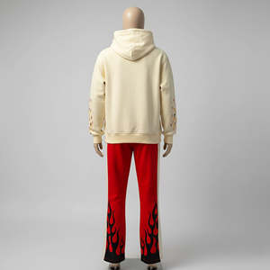 ชุดวอร์มสตรีทแวร์ผ้าฝ้าย 100% พิมพ์ลายตามสั่ง ระบายอากาศได้ดี เสื้อฮู้ดดี้แบบแพทช์เวิร์ค กางเกงจ็อกเกอร์ทรงขาบานแบบยูนิเซ็กซ์ - Product Image 5