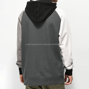 Men's <b>Grey</b> Hoodie Raglan Sleeves High Quality Custom Design Modern Embroidery Screen Printing Winter Customizable <b>Sweatshirt</b> - Product Image 2