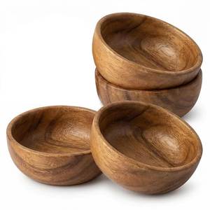 Bol à salade en bois personnalisé, assiette créative en noyer noir japonais, ronde, faite à la main, classique, pour les fêtes, en provenance d'Inde - Product Image 4