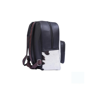 Cowhide Leather <b>Backpack</b> With <b>Animal</b> <b>Print</b> Pattern Multiple Pockets Softback Design Unisex Daypack 15 Inches - Product Image 6