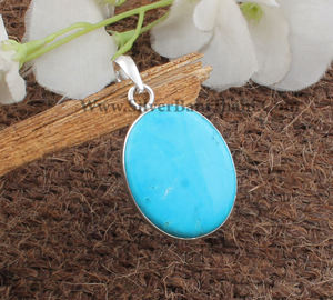 Collar Unisex de Piedras Preciosas Vintage Hechas a Mano con Turquesa Azul Natural y Plata de Ley 925 Chapada en Platino al por Mayor - Product Image 1