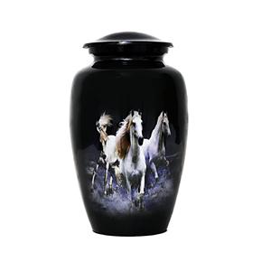 Elegantes Urnas Metálicas para Cenizas con Diseño de León Rugiente al Atardecer, Urnas Metálicas Conmemorativas con Símbolo de Fuerza para Exhibición - Product Image 5