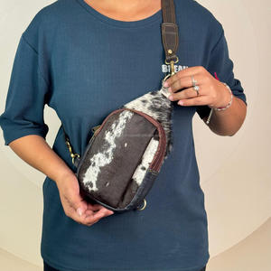 High Street personnalisé en cuir de vachette véritable sac de poitrine pour unisexe grande capacité bandoulière Fanny sac voyage Shopping sac à main - Product Image 4