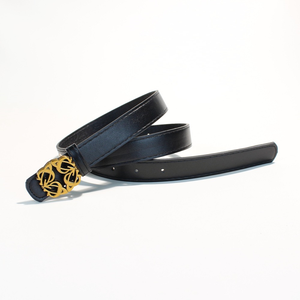 Ceinture en cuir de luxe vintage pour femme avec boucle carrée symétrique en alliage, réglable, pour robe, manteau, chaîne de taille, ceinture de mode pour jean - Product Image 4