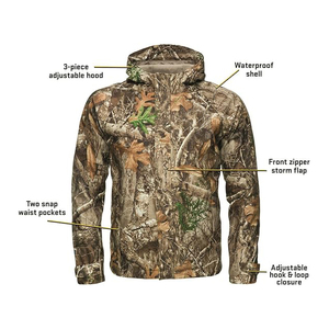 Veste de chasse coupe-vent en softshell pour homme, vêtements d'automne, motif uni, matière nylon - Product Image 1