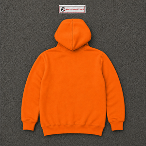 Sweat-shirt à capuche surdimensionné orange personnalisé avec imprimé graphique Rich Letter Money Stack, style streetwear pour hommes, vente en gros - Product Image 6