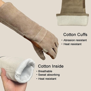 Gants de soudage industriels haute performance, durables, lisses, en cuir de vachette pleine fleur antidérapant de 7 oz avec renfort et manchette de sécurité - Product Image 3