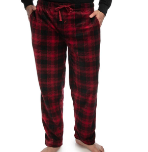 Pantalones de Pijama Personalizados para Hombre, de Felpa, a Cuadros, Rojos, de Franela Técnica - Product Image 4