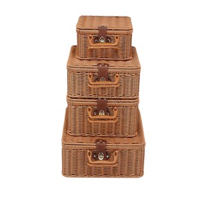 Cesta de Picnic de Mimbre Hecha a Mano con Hebilla de Cuero - Baúl de Almacenamiento Vintage Tejido de Primera Calidad para Decoración del Hogar - Product Image 2