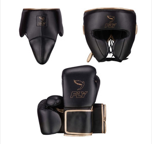 Leather Boxing Gloves Headgear Groin Guard Set for Training Sparring Protection with Lace Up Design Quality - Product Image 1