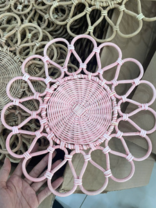 Natural Rattan Woven Rattan Placemats Round Eco-Friendly <b>Table</b> Chargers for Wedding Party Dining Decoration Set - Product Image 5